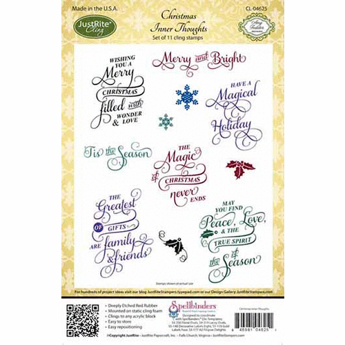 JustRite - Cling Mounted Rubber Stamps - Christmas Inner Thoughts