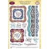 JustRite - Clear Acrylic Stamps - Celebrations Labels One and Bracket Border One