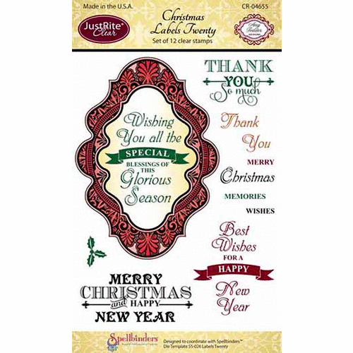 JustRite - Clear Acrylic Stamps - Christmas Labels Twenty