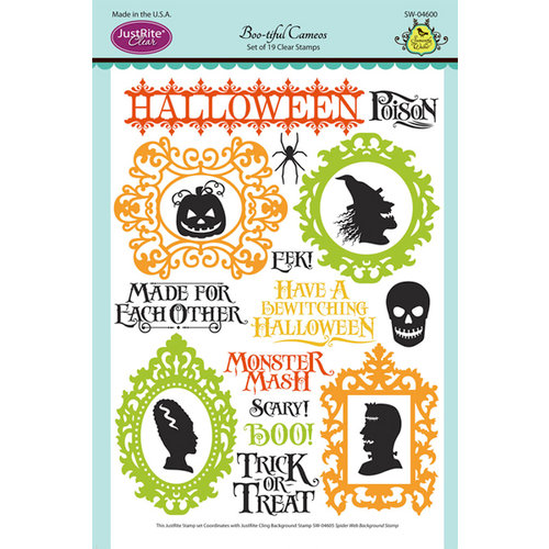 JustRite - Halloween - Clear Acrylic Stamps - Booti-ful Cameos