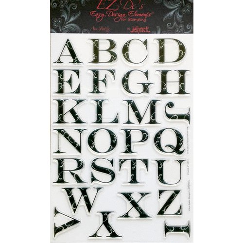 KellyCraft - Easy Design Elements Collection - Clear Acrylic Stamps - Flourish ABCs