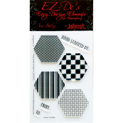 KellyCraft - Easy Design Elements Collection - Clear Acrylic Stamps - Hexagon