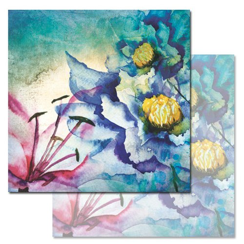 Ken Oliver - Watercolored Memories Collection - 12 x 12 Double Sided Paper - Anemone