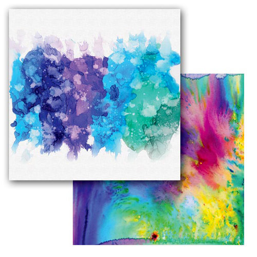 Ken Oliver - Color Burst Splash Collection - 12 x 12 Double Sided Paper - Splatter