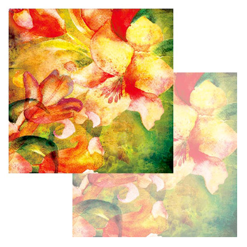 Ken Oliver - Watercolor Florals Collection - 12 x 12 Double Sided Paper - Watercolor Tulips