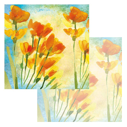 Ken Oliver - Watercolor Florals Collection - 12 x 12 Double Sided Paper - Watercolor Freesia