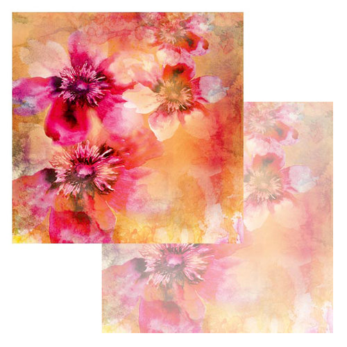 Ken Oliver - Watercolor Florals Collection - 12 x 12 Double Sided Paper - Watercolor Apple Blossoms