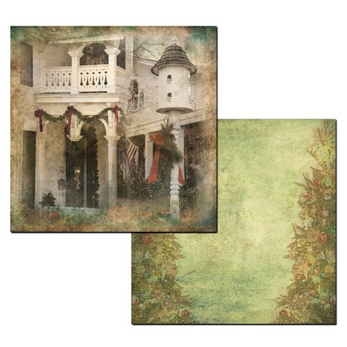Ken Oliver - Hometown Christmas Collection - 12 x 12 Double Sided Paper - Christmas Cottage