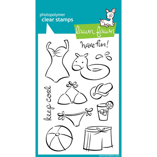 Lawn Fawn - Clear Acrylic Stamps - Swimsuit Season