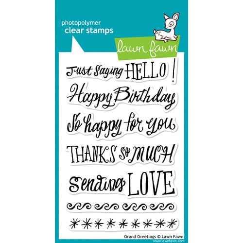 Lawn Fawn - Clear Acrylic Stamps - Grand Greetings