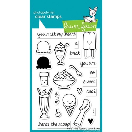 Lawn Fawn - Clear Photopolymer Stamps - Here's the Scoop