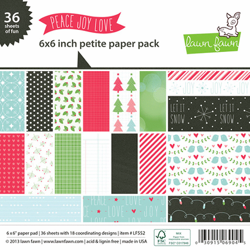 Lawn Fawn - Peace Joy Love Collection - Christmas - 6 x 6 Petite Paper Pack