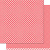 Lawn Fawn - Lets Polka Collection - 12 x 12 Double Sided Paper - Wild Rose Polka