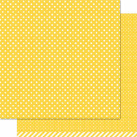 Lawn Fawn - Lets Polka Collection - 12 x 12 Double Sided Paper - Sunflower Polka