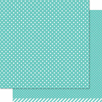 Lawn Fawn - Lets Polka Collection - 12 x 12 Double Sided Paper - Mermaid Polka