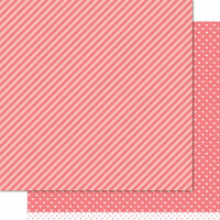Lawn Fawn - Lets Polka Collection - 12 x 12 Double Sided Paper - Wild Rose Line Dance