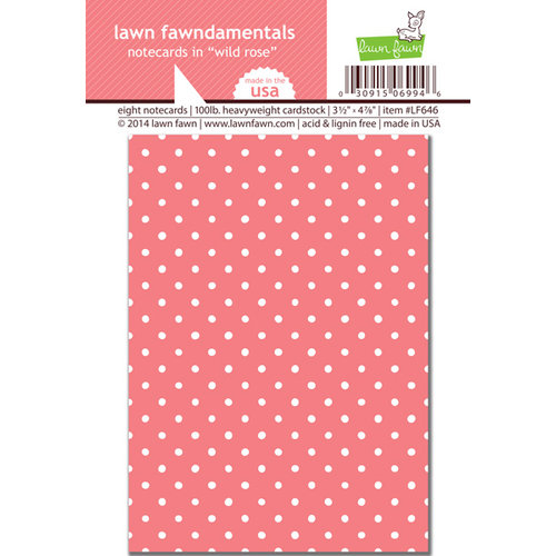 Lawn Fawn - Lawn Fawndamentals - Polka Dot Notecards - Wild Rose