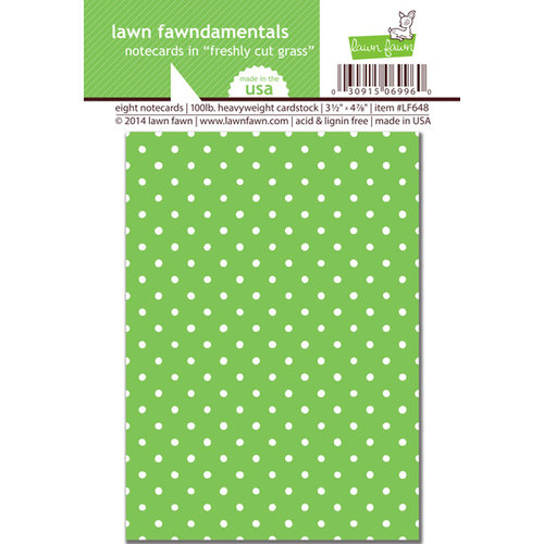 Lawn Fawn - Lawn Fawndamentals - Polka Dot Notecards - Freshly Cut Grass
