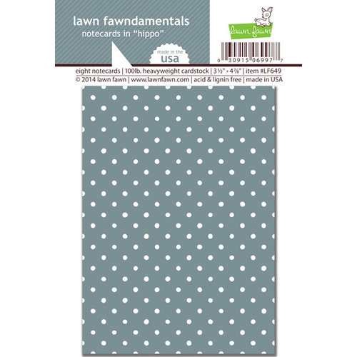 Lawn Fawn - Lawn Fawndamentals - Polka Dot Notecards - Hippo