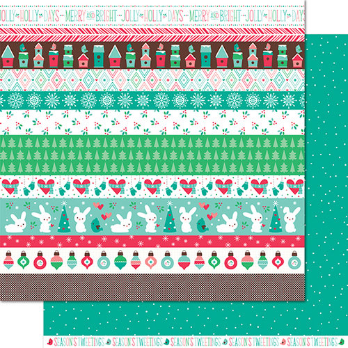 Lawn Fawn - Snow Day Collection - Christmas - 12 x 12 Double Sided Paper - Chunky Scarf