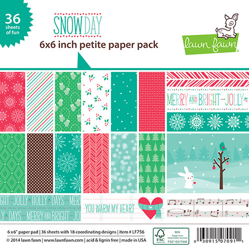 Lawn Fawn - Snow Day Collection - Christmas - 6 x 6 Petite Paper Pack