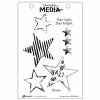 Ranger Ink - Dina Wakley Media - Unmounted Rubber Stamps - Grungy Stars