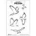 Ranger Ink - Dina Wakley Media - Unmounted Rubber Stamps - Scribbly Birds in Flight