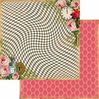 Marion Smith Designs - Mad Tea Party Collection - 12 x 12 Double Sided Paper - Rabbit Hole