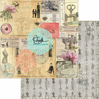 Marion Smith Designs - Garment District Collection - 12 x 12 Double Sided Paper - French Line