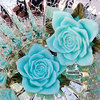 Marion Smith Designs - Junque and Gems Collection - Resin Roses - Blue