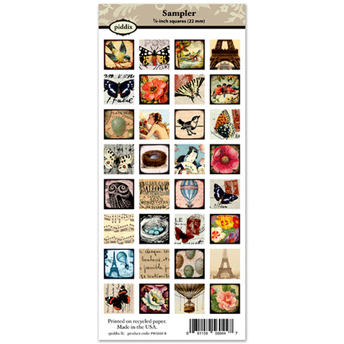 Piddix - Collage Sheet - 7/8 Inch Square Tile Images - Sampler