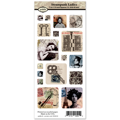 Piddix - Collage Sheet - Mixage Square Trio - Steampunk Ladies Piddix - Collage Sheet - Mixage Square Trio - Steampunk Ladies