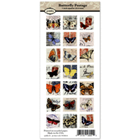 Piddix - Collage Sheet - 1 Inch Square Tile Images - Butterfly Postage