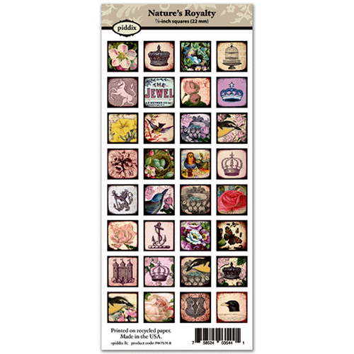 Piddix - Collage Sheet - 7/8 Inch Square Tile Images - Natures Royalty