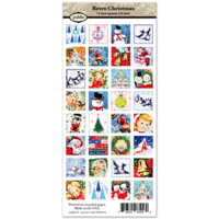 Piddix - Collage Sheet - 7/8 Inch Square Tile Images - Retro Christmas
