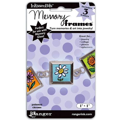 Ranger Ink - Inkssentials - Jewelry - Memory Frames - 1 x 1 - Polish Chrome