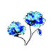Rubbernecker Stamps - Cling Mounted Rubber Stamp Set - Blue Flowers