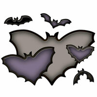 Spellbinders - Shapeabilities Collection - Halloween - Die Cutting and Embossing Templates - Nested Bats