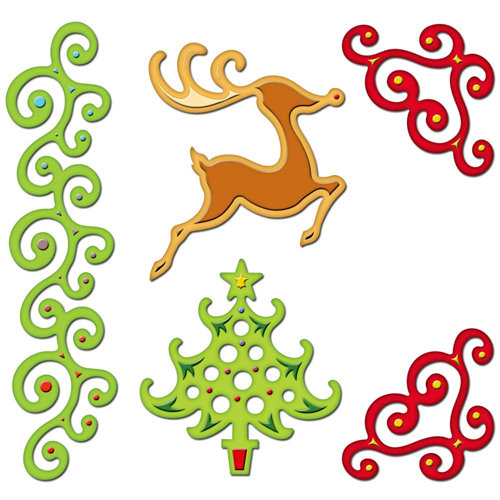 Spellbinders - Shapeabilities Collection - Christmas - Die Cutting and Embossing Templates - Fanciful Holiday
