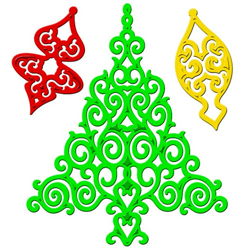 Spellbinders - Shapeabilities Collection - Die Cutting and Embossing Template - 2012 Holiday Tree