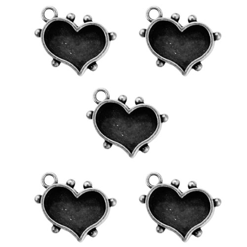 Spellbinders - Media Mixage Collection - Bezels - Hearts One - Silver - 5pk