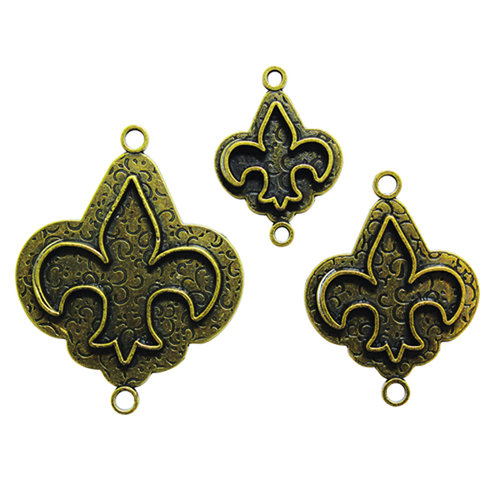 Spellbinders - Media Mixage Collection - Bezels - Fleur de Lis - Bronze