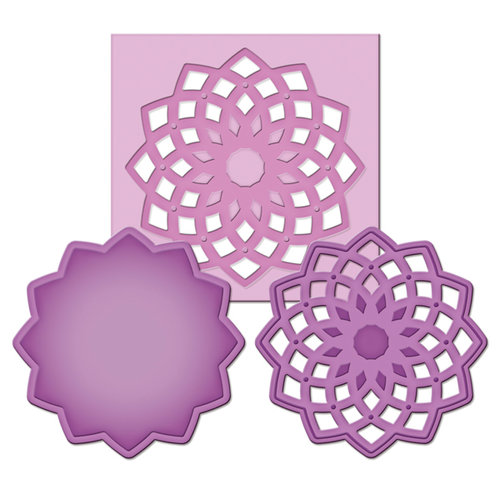 Spellbinders - Shapeabilities Collection -  D-Lites - Die Cutting and Embossing Template - Medallion Three