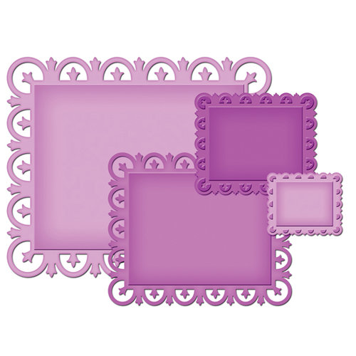 Spellbinders - Nestabilities Collection - Die Cutting and Embossing Templates - Fleur De Lis Rectangles