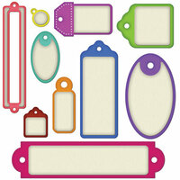 Spellbinders - Shapeabilities Collection - Die Cutting and Embossing Templates - Back To Basics Tags