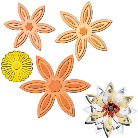 Spellbinders - Shapeabilities Collection - Die Cutting and Embossing Templates - Daisy Flower Topper