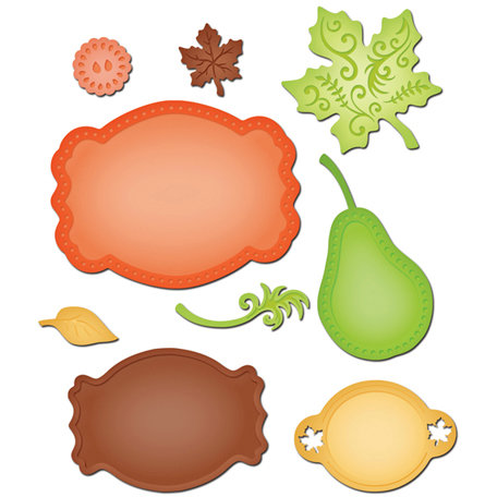 Spellbinders - Shapeabilities Collection - Samantha Walker - Die Cutting and Embossing Templates - Orchard Harvest Tags and Accents