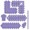 Spellbinders - Cut Fold and Tuck Die Cutting Template - Diamond Strips And Accents