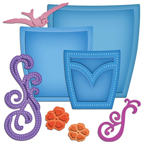 Spellbinders - Shapeabilities Collection - Die Cutting and Embossing Templates - Pockets And Swirls