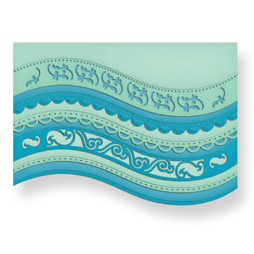 Spellbinders - Borderabilities Collection - Die Cutting and Embossing Template - A2 Curved Borders One